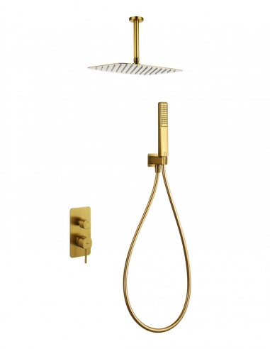 Conjunto ducha empotrado monomando - oro cepillado SASSARI de IMEX