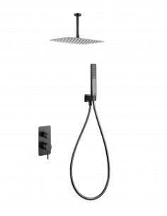 Conjunto ducha empotrado termostático - negro mate SASSARI de IMEX 2