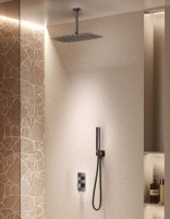 Conjunto ducha empotrado termostático - black gun metal SASSARI de IMEX ambiente