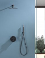 Conjunto ducha empotrado termostático - black gun metal BLESS de IMEX ambiente