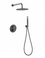Conjunto ducha empotrado termostático - black gun metal BLESS de IMEX