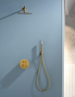 Conjunto ducha empotrado termostático - oro cepillado BLESS de IMEX ambiente