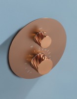 Conjunto ducha empotrado termostático - oro rosa cepillado BLESS de IMEX detalle