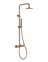 Conjunto de ducha monomando - oro rosa cepillado GENOVA de IMEX