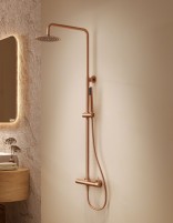 Conjunto de ducha monomando - oro rosa cepillado GENOVA de IMEX ambiente