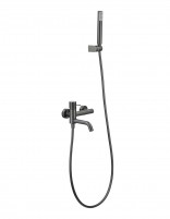 Set de baño monomando - black gun metal GENOVA de IMEX