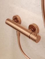 Set de ducha monomando - oro rosa cepillado GENOVA de Imex detalle
