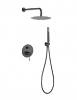 Conjunto ducha empotrado monomando - black gun metal GENOVA de Imex