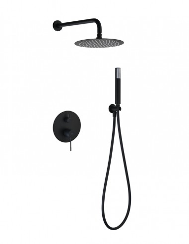 Conjunto ducha empotrado monomando - negro mate GENOVA de Imex