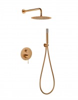 Conjunto ducha empotrado monomando - oro rosa cepillado GENOVA de Imex
