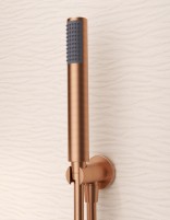 Conjunto ducha empotrado monomando - oro rosa cepillado GENOVA de Imex detalle