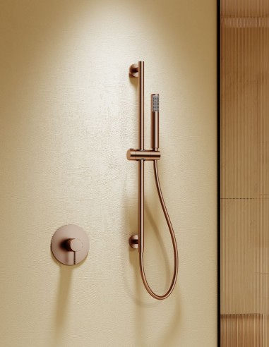Set ducha 1 vía - oro rosa cepillado GENOVA de IMEX ambiente
