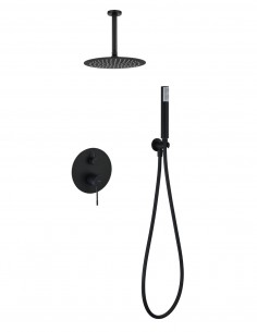 Conjunto ducha empotrado monomando - negro mate PIAMONTE de Imex