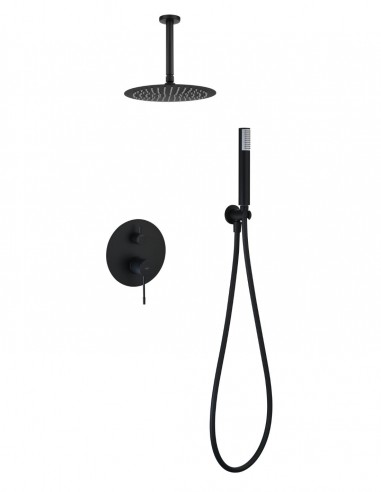 Conjunto ducha empotrado monomando - negro mate PIAMONTE de Imex