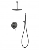 Conjunto ducha empotrado monomando - black gun metal PIAMONTE de Imex