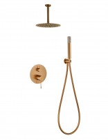 Conjunto ducha empotrado monomando - oro rosa cepillado PIAMONTE de Imex