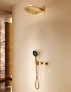 Conjunto ducha termostático empotrado - /oro rosa cepillado BOLONIA de Imex ambiente