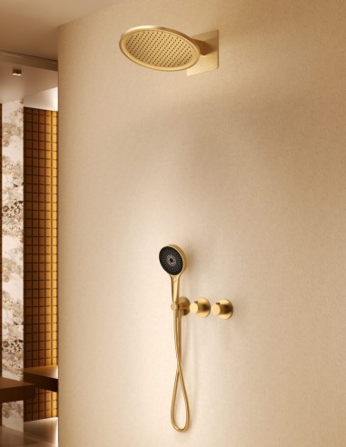 Conjunto ducha termostático empotrado - /oro rosa cepillado BOLONIA de Imex ambiente