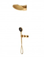 Conjunto ducha termostático empotrado - oro cepillado BOLONIA de Imex