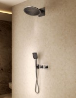 Conjunto ducha termostático empotrado - black gun metal INARI de Imex ambiente