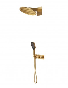 Conjunto ducha termostático empotrado - oro cepillado INARI de Imex