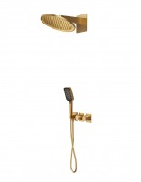 Conjunto ducha termostático empotrado - oro cepillado INARI de Imex