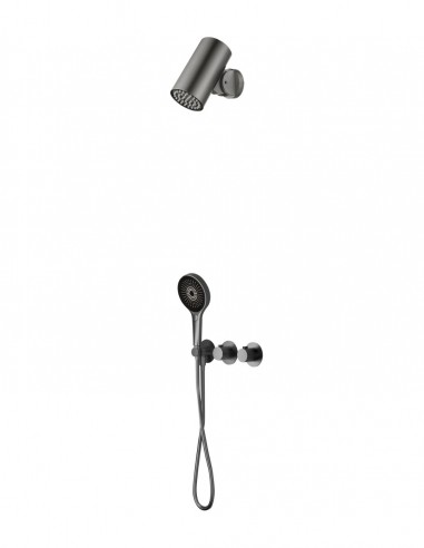 Conjunto ducha termostático empotrado - black gun metal AZORES de Imex