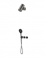 Conjunto ducha termostático empotrado - black gun metal AZORES de Imex