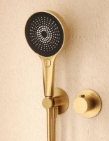 Conjunto ducha termostático empotrado - oro cepillado AZORES de Imex detalle