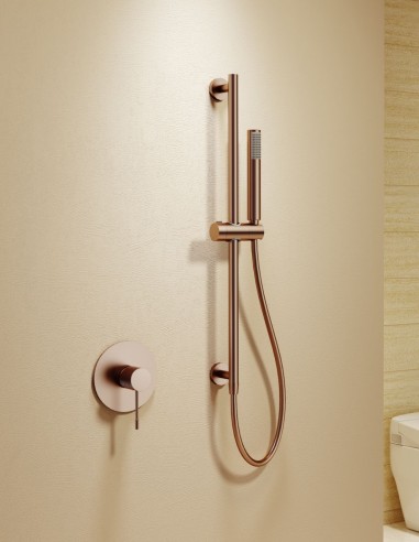 Set ducha 1 vía - oro rosa cepillado LINE de IMEX ambiente