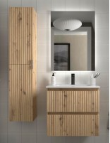 Conjunto de baño suspendido 60 roble