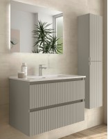 Conjunto de baño suspendido 80 gris mate