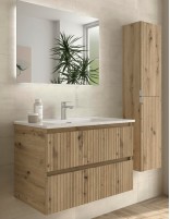 Conjunto de baño suspendido 80 roble