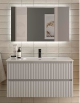 Conjunto de baño suspendido 100 blanco mate