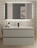 Conjunto de baño suspendido 100 gris mate