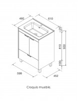 Conjunto de 2 puertas + 1 cajón croquis
