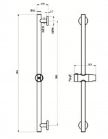 Barra soporte para ducha - oro cepillado/oro rosa cepillado ADUR de IMEX croquis