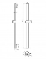 Barra soporte para ducha - oro cepillado/oro rosa cepillado DRAVA de IMEX croquis