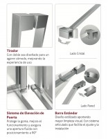 Mampara dos puertas abatibles detalles