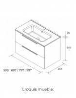 Conjunto de baño moderno croquis