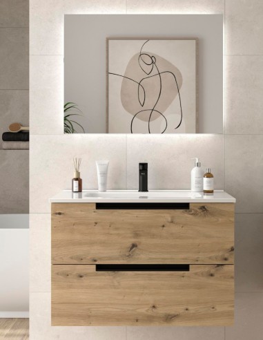 Conjunto de baño moderno - lavabo encastrado LENI de Salgar