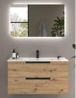Conjunto de baño moderno roble 100