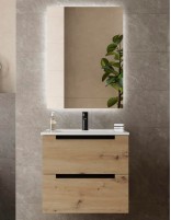 Conjunto de baño moderno roble 60