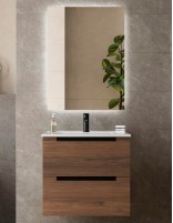 Conjunto de baño moderno nogal 60