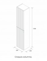 Columna baño suspendida croquis