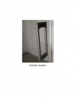 Mampara abatible negra detalle tiradores