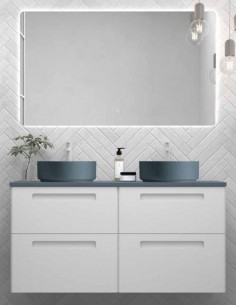 Mueble baño Avila Dos París 120 cm - 4 cajones con lavabo sobre encimera