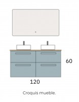 Mueble baño Avila Dos París croquis