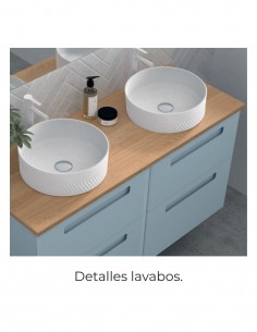 Mueble baño Avila Dos París - 4 cajones con lavabos sobre encimera laminada 2
