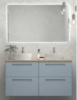 Mueble baño Avila Dos París - 4 cajones con lavabos sobre encimera laminada
